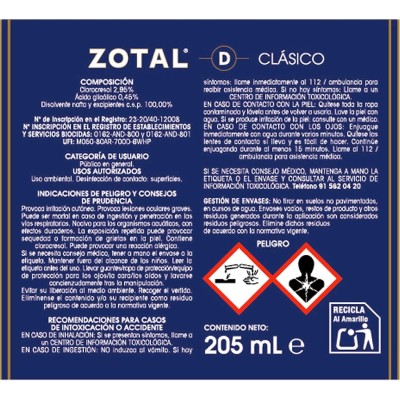 ZOTAL DESINFECTANTE 205ML