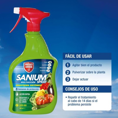 SANIUM SPRAY MULTIACCIÓN - PROTECCIÓN CONTRA PULGONES, COCHINILLA ALGODONOSA, MOSCA BLANCA Y CICADÉLIDOS 800ML