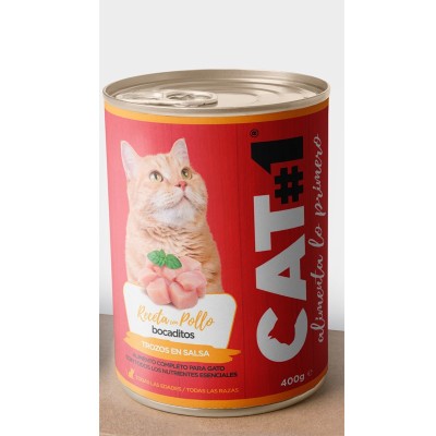 CAT#1 HUMEDA BOCADITOS DE POLLO 400G