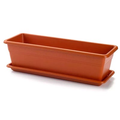 JARDINERA ALARGADA CON PLATO 50CM