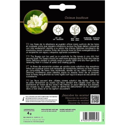 ROCALBA Semillas de flores comestibles de Albahaca