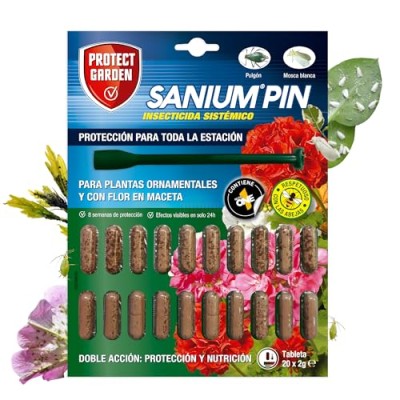 PROTECT GARDEN SANIUM PIN INSECTICIDA SISTEMINO Y FERTILIZANTE EN PASTILLAS