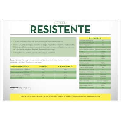 SEMILLA CESPED RESISTENTE 5KG FITO