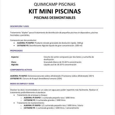 KIT MINIPISCINA QUIMICAMP