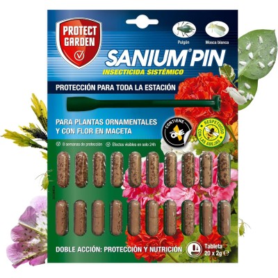 INSECTICIDA Y FERTILIZANTE DOBLE ACCIÓN SANIUM PIN PASTILLAS