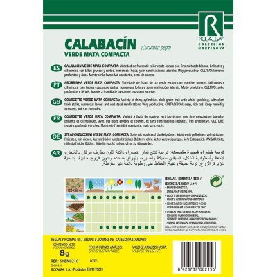 ROCALBA SEMILLA CALABACIN VERDE MATA COMPACTA