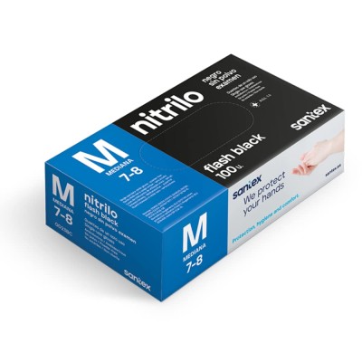 SANTEX GUANTES NITRILO NEGRO SIN POLVO - TALLA M (7-8)