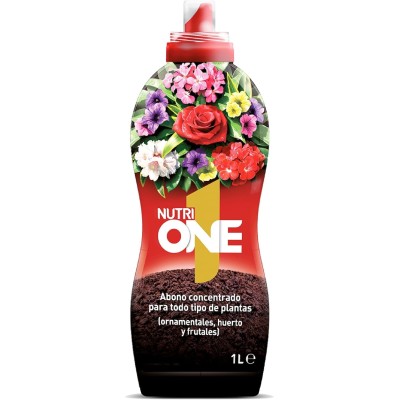 NUTRI ONE ABONO LÍQUIDO CONCENTRADO PARA TODO TIPO DE PLANTAS Y FLORES 1L